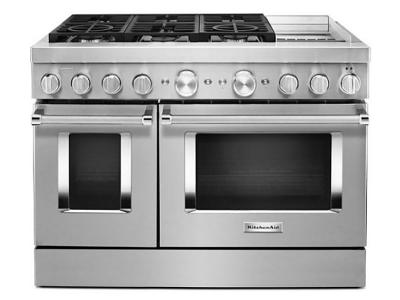 48" KitchenAid 6.3 Cu. Ft. Smart Commercial-Style Dual Fuel Range With Griddle In Stainless Steel - KFDC558JSS