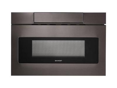 24" Sharp Microwave Drawer Hidden Control Panel in  Black Stainless Steel - SMD2477AHC