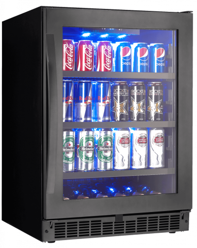 24" Silhouette  Single Zone Beverage Center in in Black Stainless Steel - SSBC056D3B-S