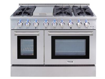 48" ThorKitchen Professional Dual Fuel Range In Stainless Steel - HRD4803U