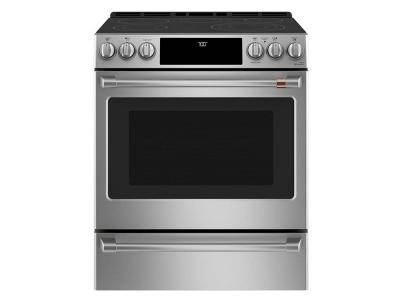 30" Café 5.7 Cu. Ft. Slide-In Front Control Radiant And Convection Range - CCES700P2MS1