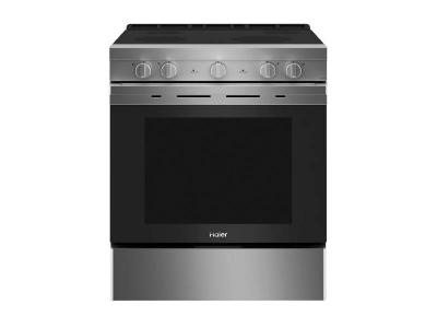 30" Haier Electric Slide-In Range with Wifi in Stainless Steel - QCSS740RNSS