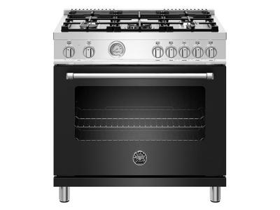 36" Bertazzoni Dual Fuel Range 5 Burner Electric Oven - MAST365DFMNEE