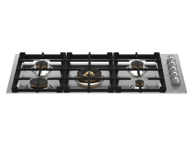 36" Bertazzoni Master Series Drop-in Gas Cooktop With 5 Brass Burners - MAST365QBXT