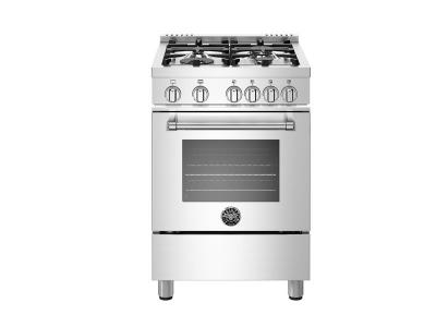 24" Bertazzoni Master Series Gas Range With 4 Burners In Stainless Steel - MAST244GASXE