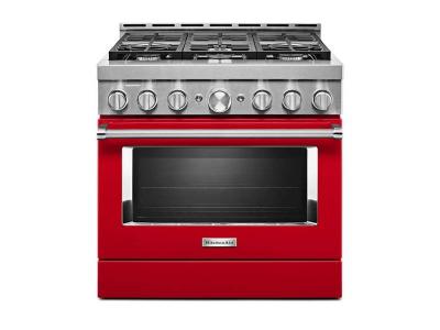 36" KitchenAid 5.1 Cu. Ft. Smart Commercial-Style Gas Range With 6 Burners - KFGC506JPA