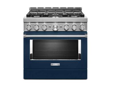 36'' KitchenAid 5.1 Cu. Ft. Smart Commercial-Style Gas Range With 6 Burners - KFGC506JIB