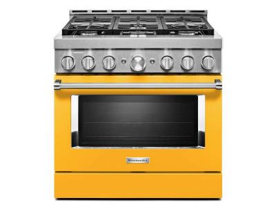 36" KitchenAid 5.1 Cu. Ft. Yellow Pepper Gas Sealed Burner Range - KFGC506JYP