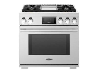 36" Signature Kitchen Suit Dual-Fuel Pro Range with Steam-Combi Oven and Griddle - SKSDR360GS