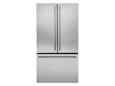 36" Monogram Minimalist Free Standing French Door Stainless Steel Refrigerator -ZWE23ESNSS