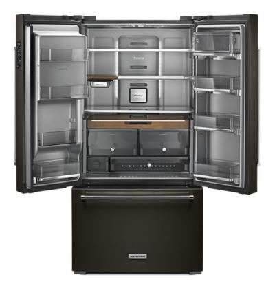 36" KitchenAid 23.8 Cu. Ft. Counter-Depth French Door Platinum Interior Refrigerator - KRFC704FBS
