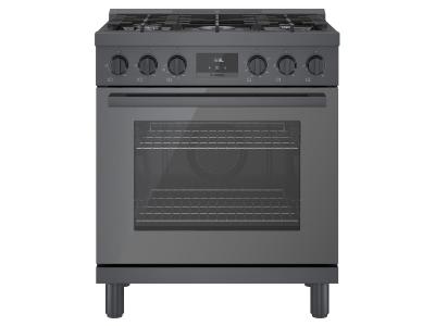 30" Bosch 800 Series Freestanding Gas Range With 5 Burners In Black Stainless Steel - HGS8045UC