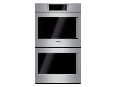 30" Bosch 4.6 Cu. Ft. Benchmark Series Double Wall Oven With Left Swing Door In Stainless Steel - HBLP651LUC