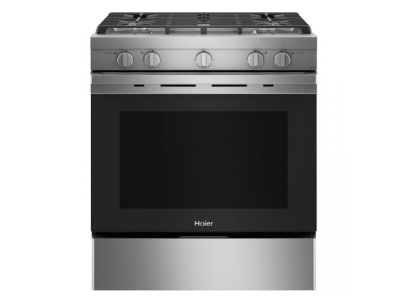 30" Haier Smart Slide-In Gas Range with Wifi in Stainless Steel - QCGSS740RNSS