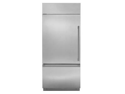36" Monogram Built In Bottom Freezer Left Swing Stainless Steel Refrigerator - ZICS360NNLH
