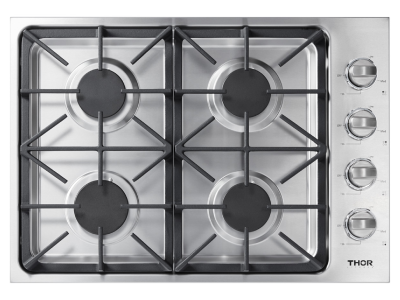 30" ThorKitchen Professional Drop-In Gas Cooktop with 4 Burners in Stainless Steel - TGC3001