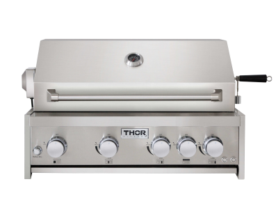 32" ThorKitchen 4-Burner Gas BBQ Grill with Rotisserie in Stainless Steel - MK04SS304