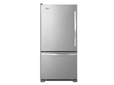 30" Whirlpool 19 Cu. Ft. Bottom-Freezer Refrigerator With Freezer Drawer - WRB329LFBM