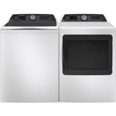 27" GE Profile 7.3 Cu. Ft. Electric Dryer with Sanitize Cycle in White - PTD70EBMTWS
