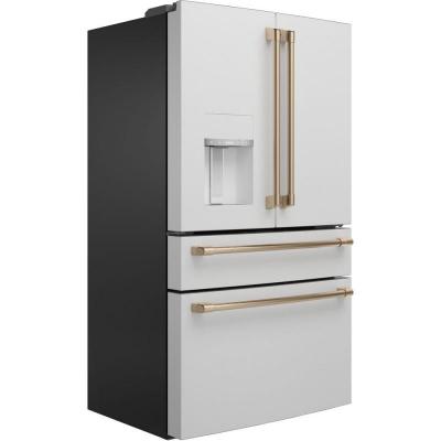 36" Café 22.3 Cu. Ft. Counter-Depth 4 Door French Door Refrigerator in Matte White - CXE22DP4PW2