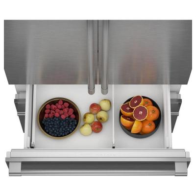 36" Monogram Integrated French-Door Refrigerator with Dual Evaporators and Door Alarm- ZIP364NBVII