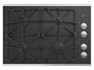 30" GE Built-In Gas on Glass Deep Recessed  Stainless Steel Cooktop - JGP5530SLSS