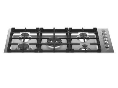 36" Bertazzoni Drop-in Gas Cooktop with 5 Brass Burners - PROF365QBXT