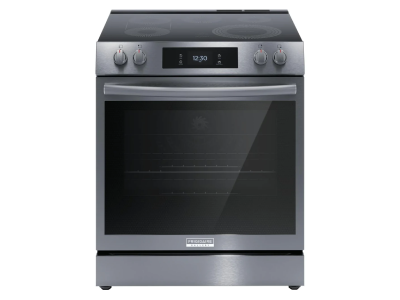 30" Frigidaire Gallery 6.2 Cu. Ft. Front Control Electric Range with Total Convection in Black Stainless Steel - GCFE306CBD