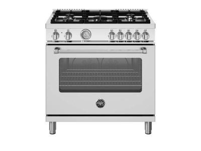 36" BERTAZZONI 5 Burner Electric Oven Dual Fuel Range - MAS365DFMXV