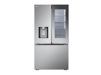36" LG 31 Cu. Ft. Mirror InstaView DID Smudge Resistant Craft Ice Maker French Door Refrigerator  - LRYKS3106S