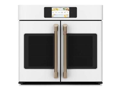 30" Café  Built In French Door Single Convection Wall Oven in Matte White - CTS90FP4NW2