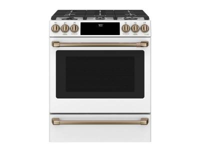 30" Café 5.7 Cu. Ft. Slide In Front Control Dual Fuel Convection Range With Warming Drawer - CC2S900P4MW2