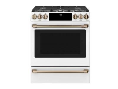 30" Café 5.6 Cu. Ft. Slide In Front Control Gas Oven With Convection Range  - CCGS700P4MW2