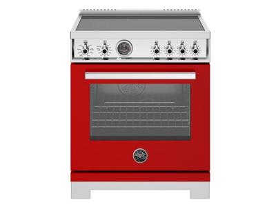 30" Bertazzoni Induction Range With 4 Heating Zones In Red - PRO304IFEPROT