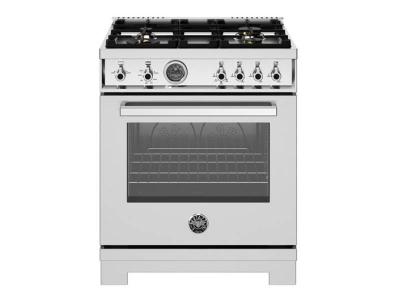 30" Bertazzoni 4 Brass Burners All Gas Range  - PRO304BFGMXT