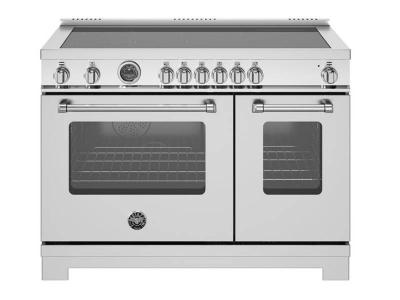 48" Bertazzoni Induction Range 6 Heating Zones and Cast Iron Griddle - MAS486IGFEPXT