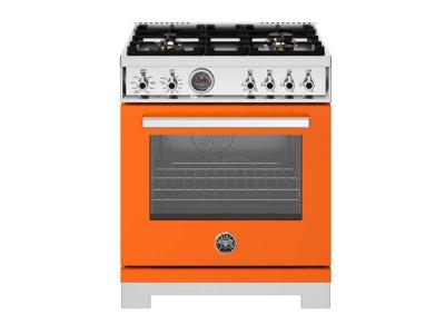 30" BERTAZZONI Professional Series Freestanding Dual Fuel Range with 4 Brass Burners - PRO304BFEPART