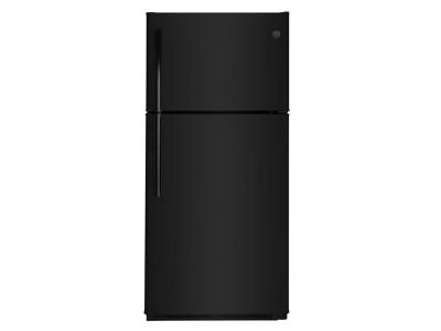 30" GE 18.2 Cu. Ft. Top-Freezer Refrigerator in Black Color - GTS18FTLKBB