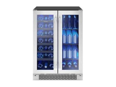 24" Zephyr 5.2 Cu. Ft. French Door Under Counter Wine and Refrigerator Beverage Cooler - BWB24C32AG