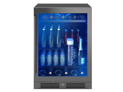 24" Zephyr 5.6 Cu. Ft. Single Zone Beverage Cooler in Black Stainless Glass - PRB24C01CBSG