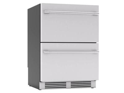 24" Zephyr Built-In 5.1 cu.ft Panel Ready Dual Zone Refrigerator Drawers - PRRD24C2AS