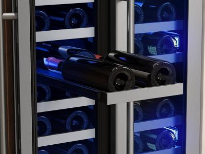 24" Zephyr 5.2 Cu. Ft. French Door Dual Zone Wine Cooler with Stainless Steel Glass - PRW24C32CG