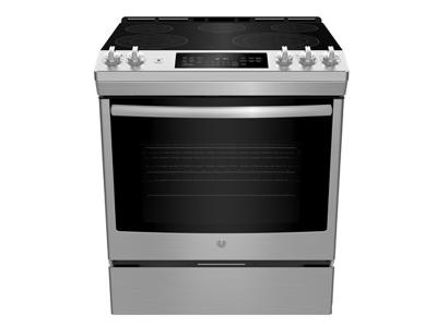 30" GE 5.3 Cu. Ft. Slide In Front Control Electric Self-Cleaning Range - JCS840SMSS