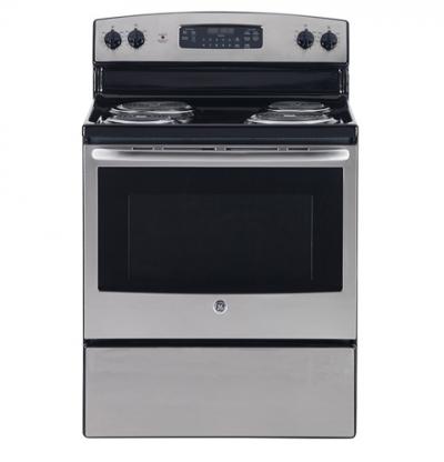 30" GE 5.0 Cu. Ft. Freestanding Electric Self Cleaning Range - JCB530SMSS