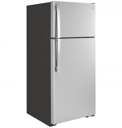28" GE 16.6 Cu. Ft. Top-Freezer No-Frost Refrigerator - GTE17GSNRSS