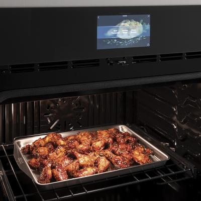 30" GE Profile 5.0 Cu. Ft. Built-in Convection Single Wall Oven In Black Stainless Steel - PTS9000BNTS