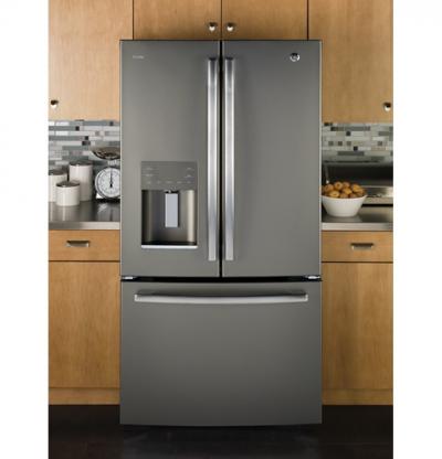 33" GE Profile 17.5 Cu. Ft. Counter Depth French Door Ice And Water Refrigerator - PYE18HMLKES