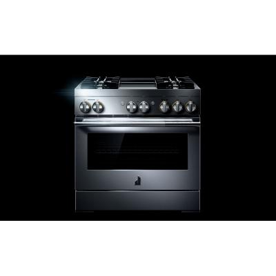 36" Jenn-Air Rise Dual-Fuel Professional-Style Range With Chrome-Infused Griddle - JDRP536HL